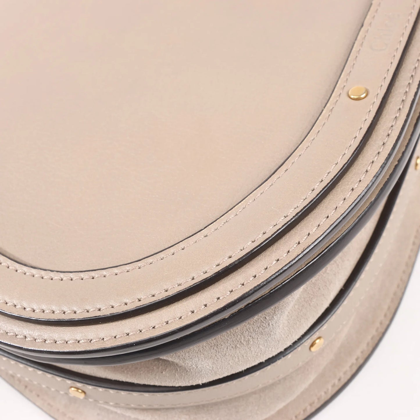 CHLOE Nile Leder, kleine 2-Wege-Schultertasche in Beige