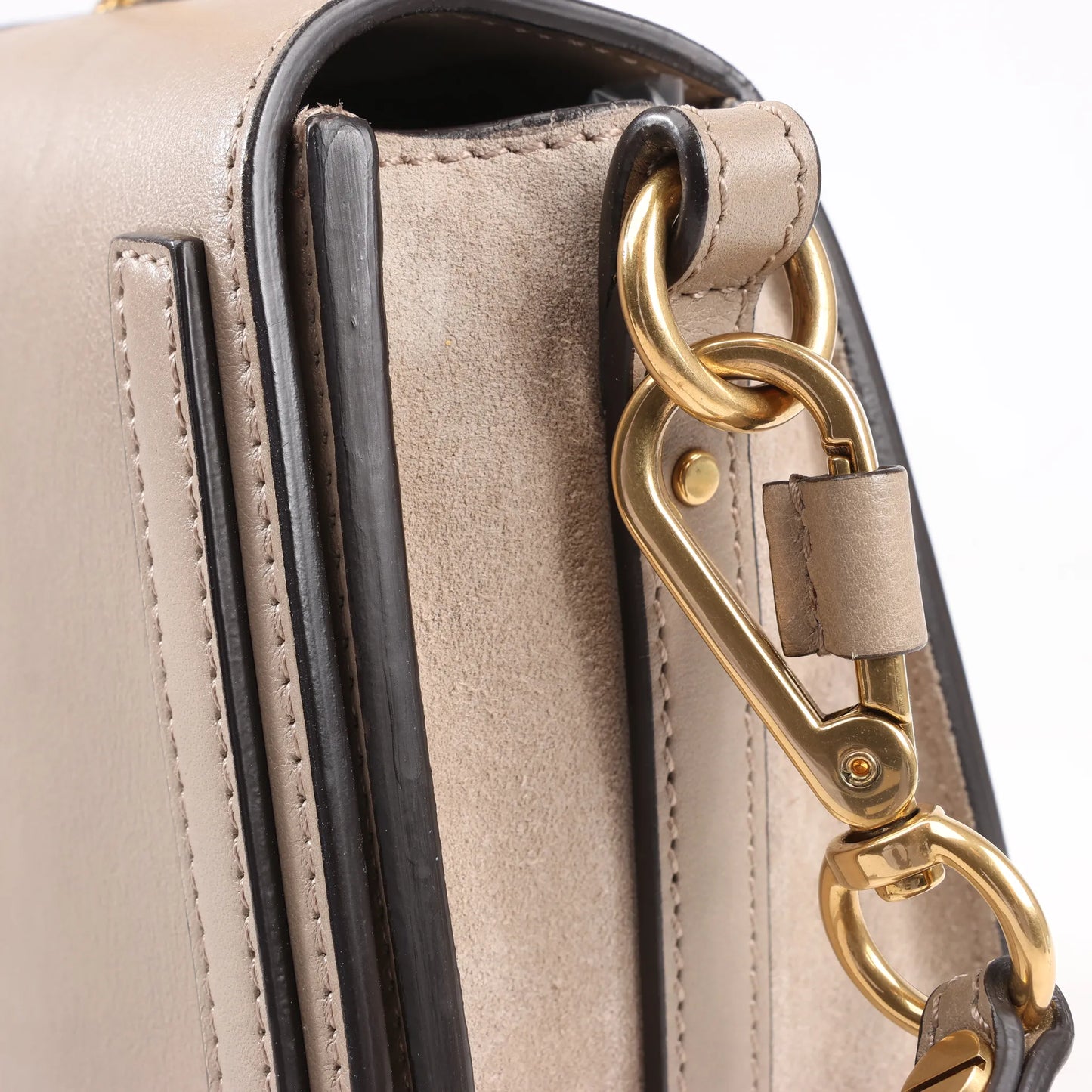 CHLOE Nile Leder, kleine 2-Wege-Schultertasche in Beige