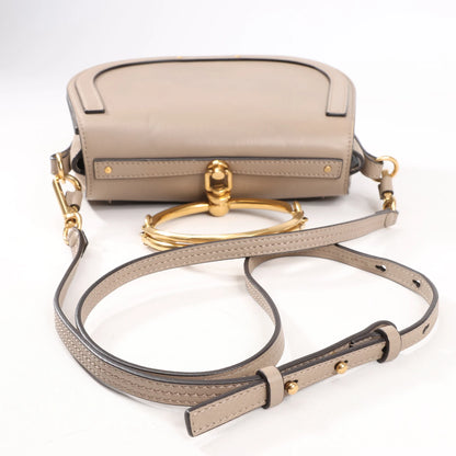 CHLOE Nile Leder, kleine 2-Wege-Schultertasche in Beige