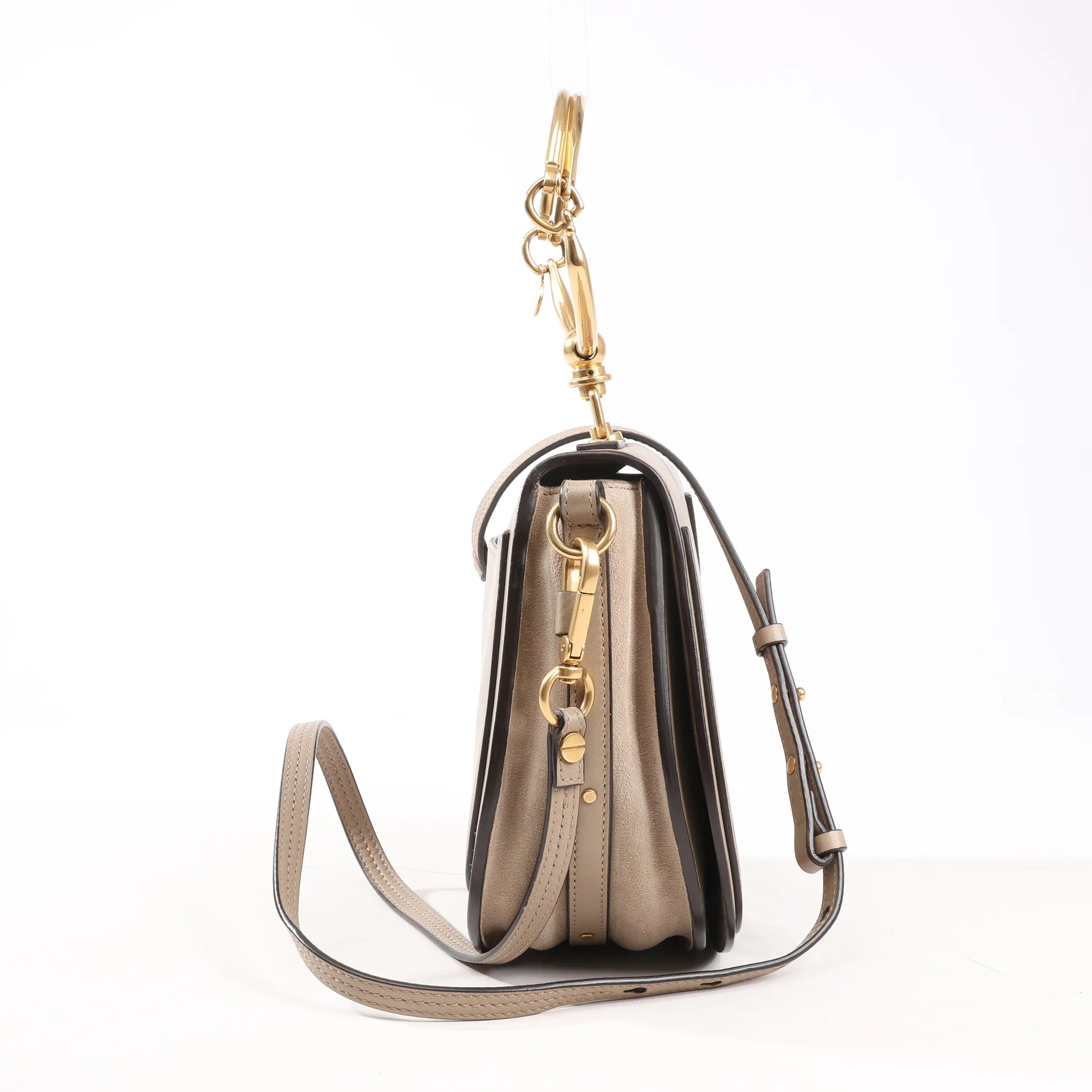 CHLOE Nile Leather Small 2Way Shoulder Bag in Beige