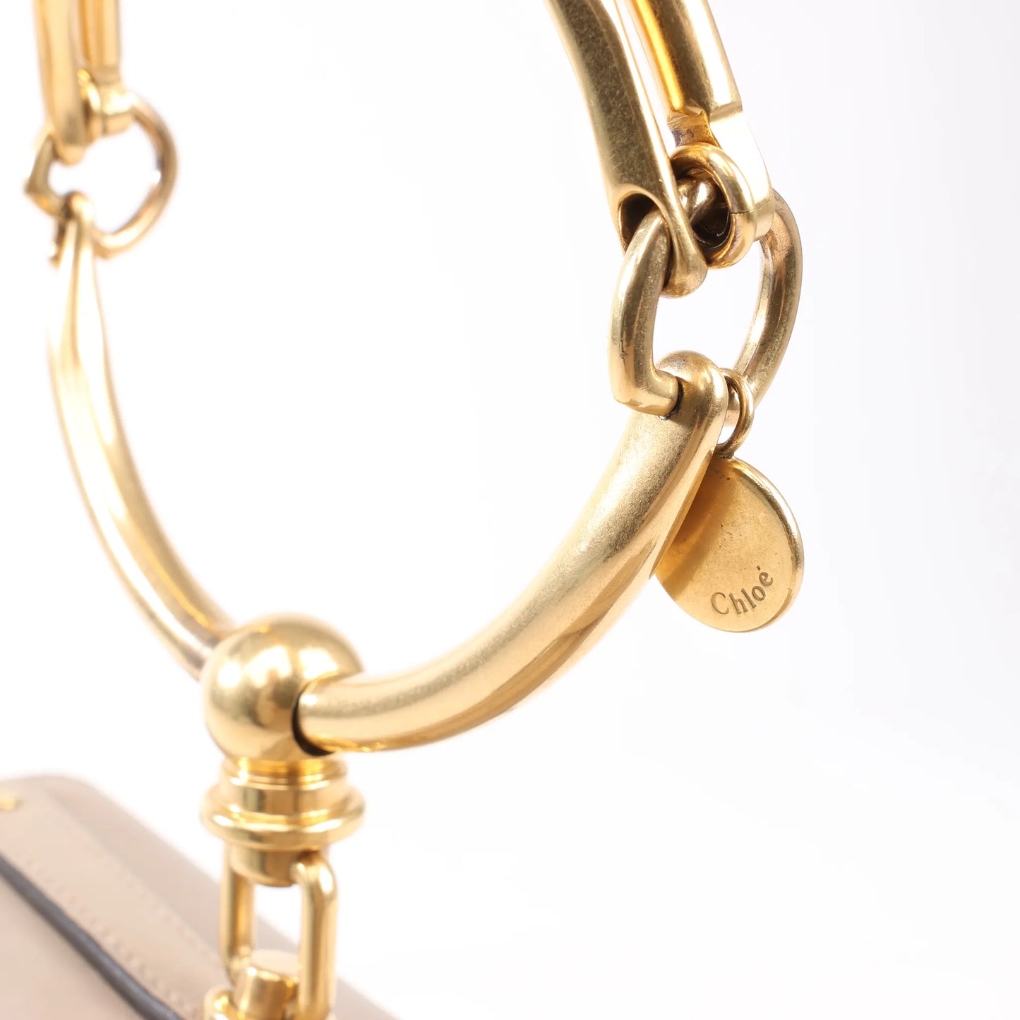 CHLOE Nile Leather Small 2Way Shoulder Bag in Beige