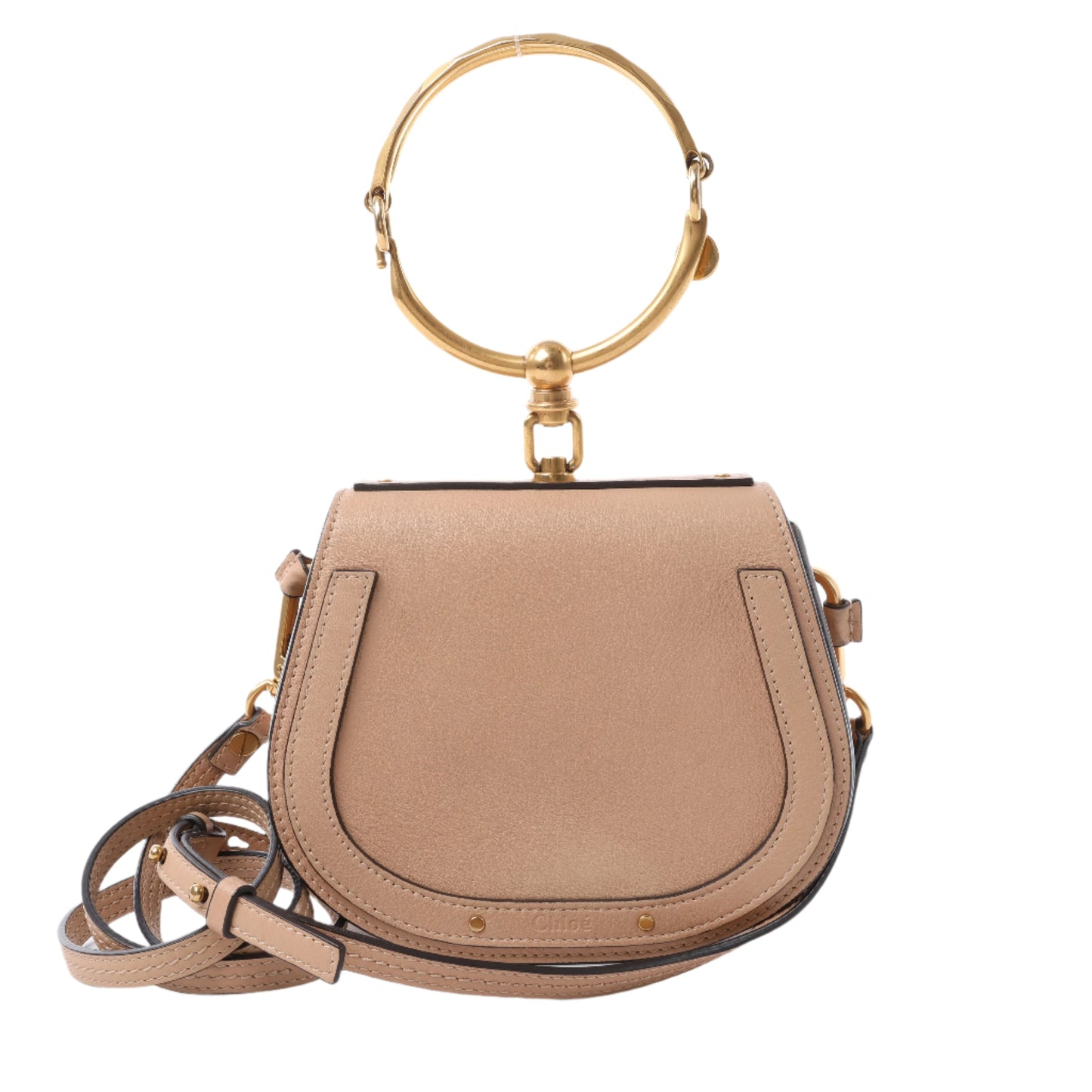 CHLOE Nile Bracelet Leather Small 2Way Shoulder Bag in Beige