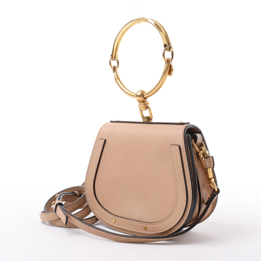 CHLOE Nile Bracelet Leather Small 2Way Shoulder Bag in Beige