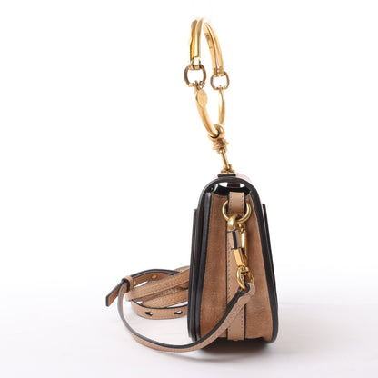 CHLOE Nile Bracelet Leather Small 2Way Shoulder Bag in Beige
