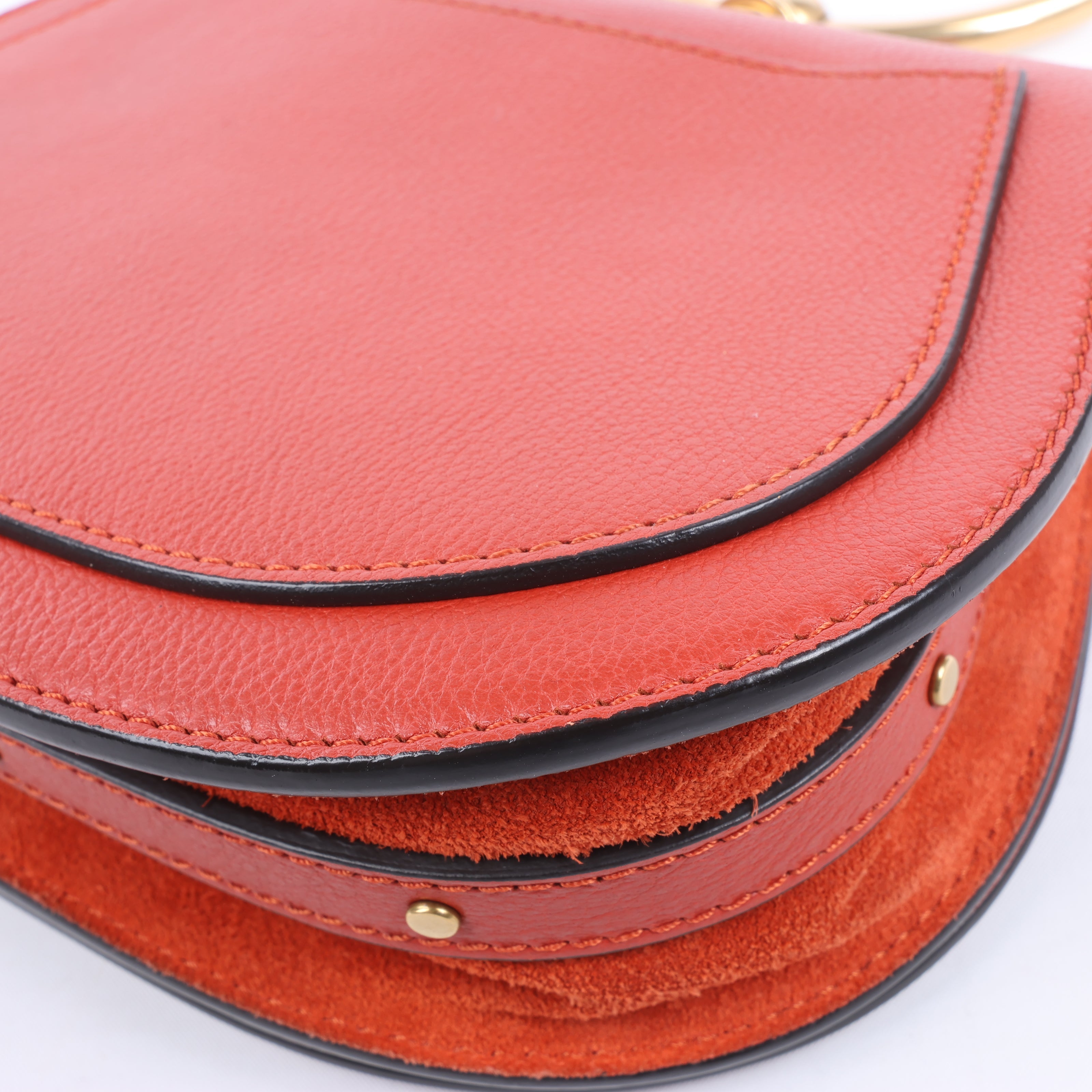 CHLOE Nile Bracelet Leather Small 2Way Shoulder Bag in Red