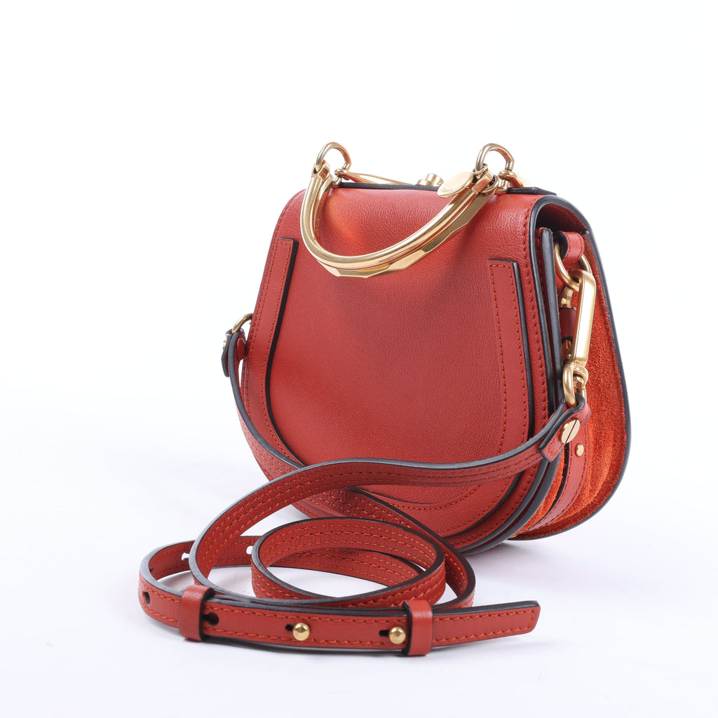CHLOE Nile Bracelet Leather Small 2Way Shoulder Bag in Red