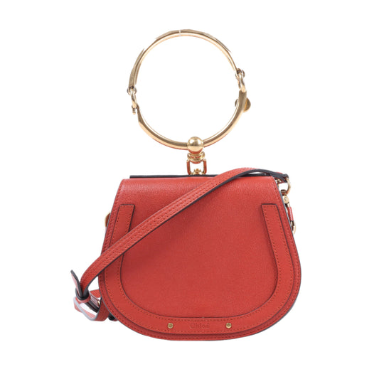 CHLOE Nile Bracelet Leather Small 2Way Shoulder Bag in Red