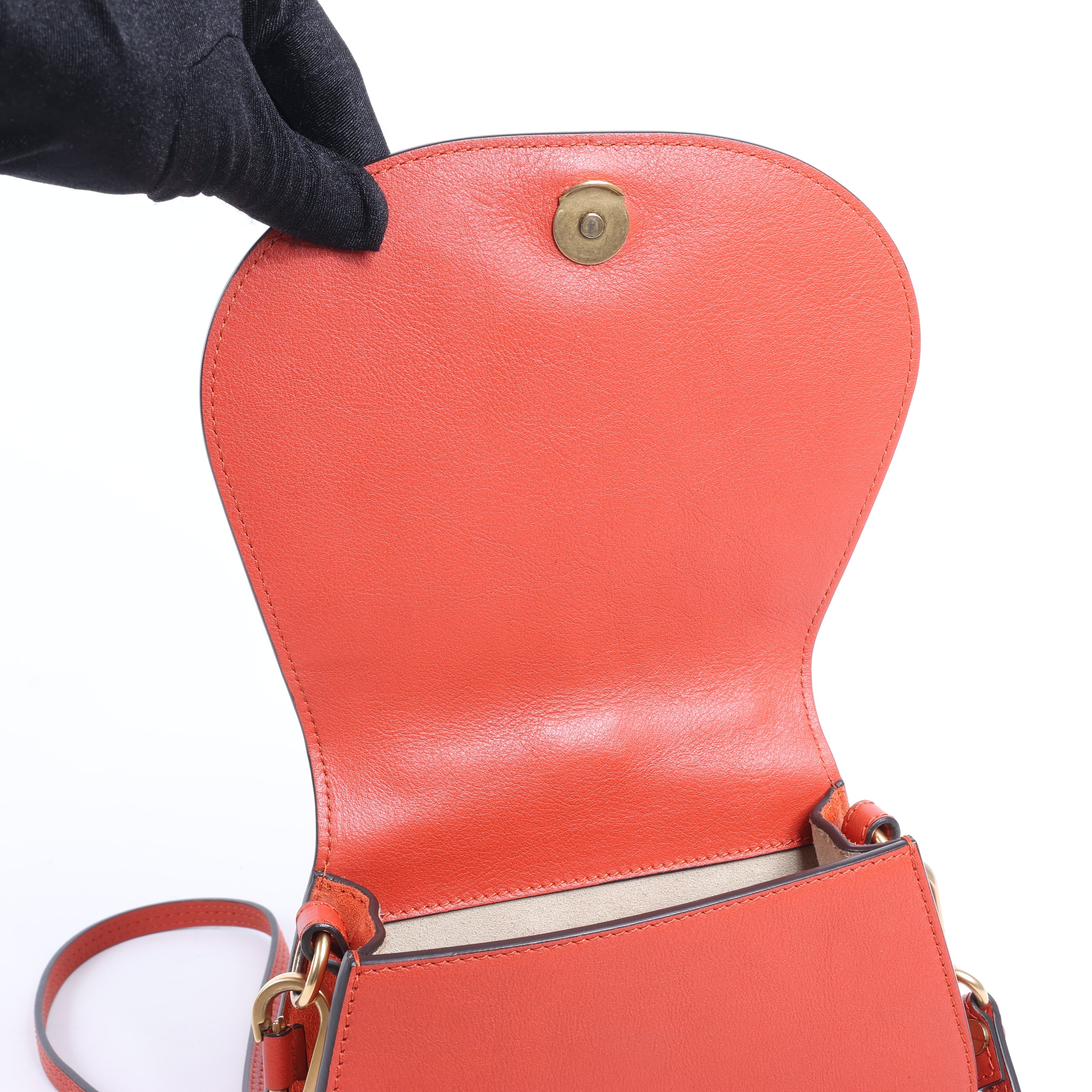 CHLOE Nile Bracelet Leather Small 2Way Shoulder Bag in Red