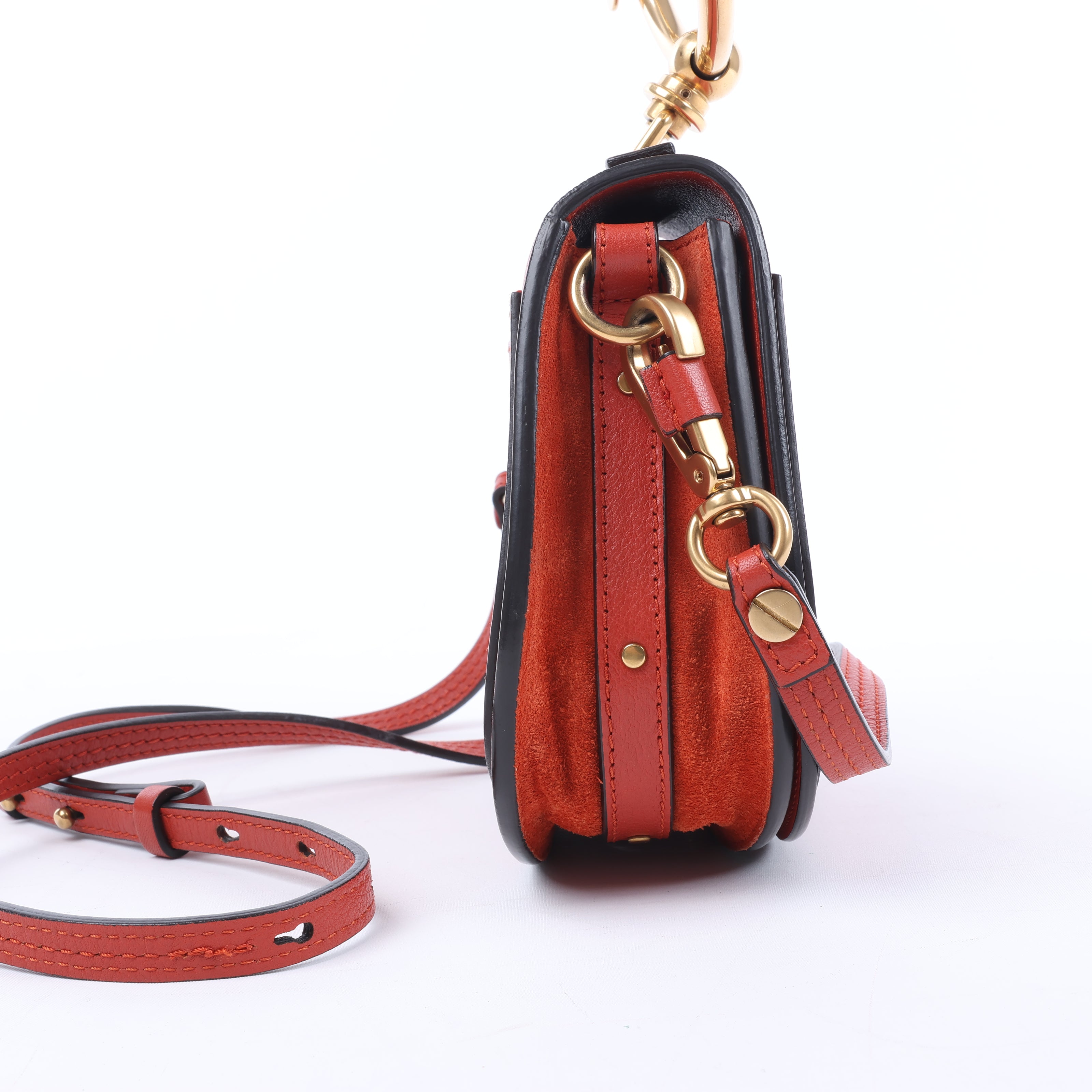 CHLOE Nile Bracelet Leather Small 2Way Shoulder Bag in Red