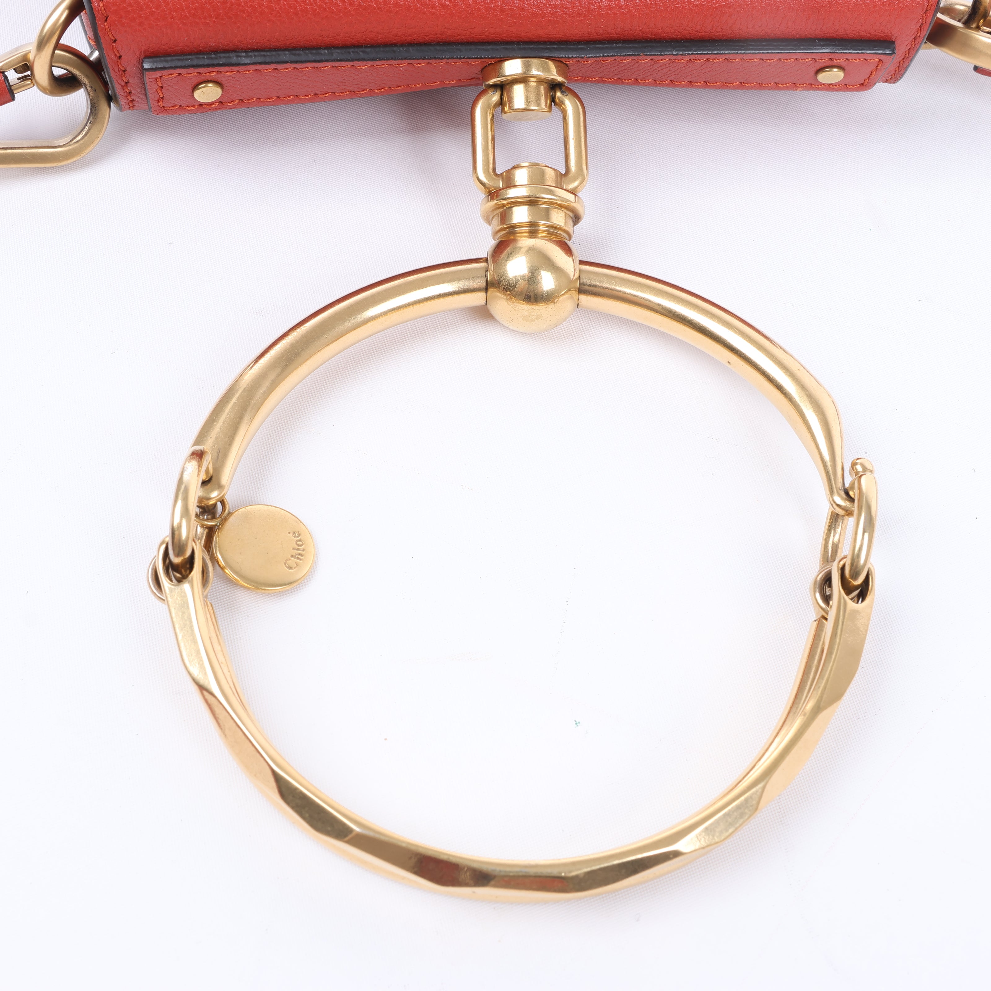 CHLOE Nile Bracelet Leather Small 2Way Shoulder Bag in Red