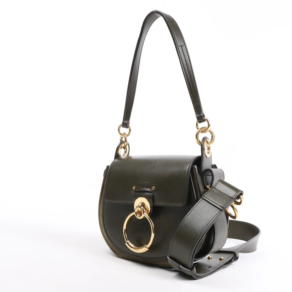Chloe Tess Small Leather 2Way Handbag in Green