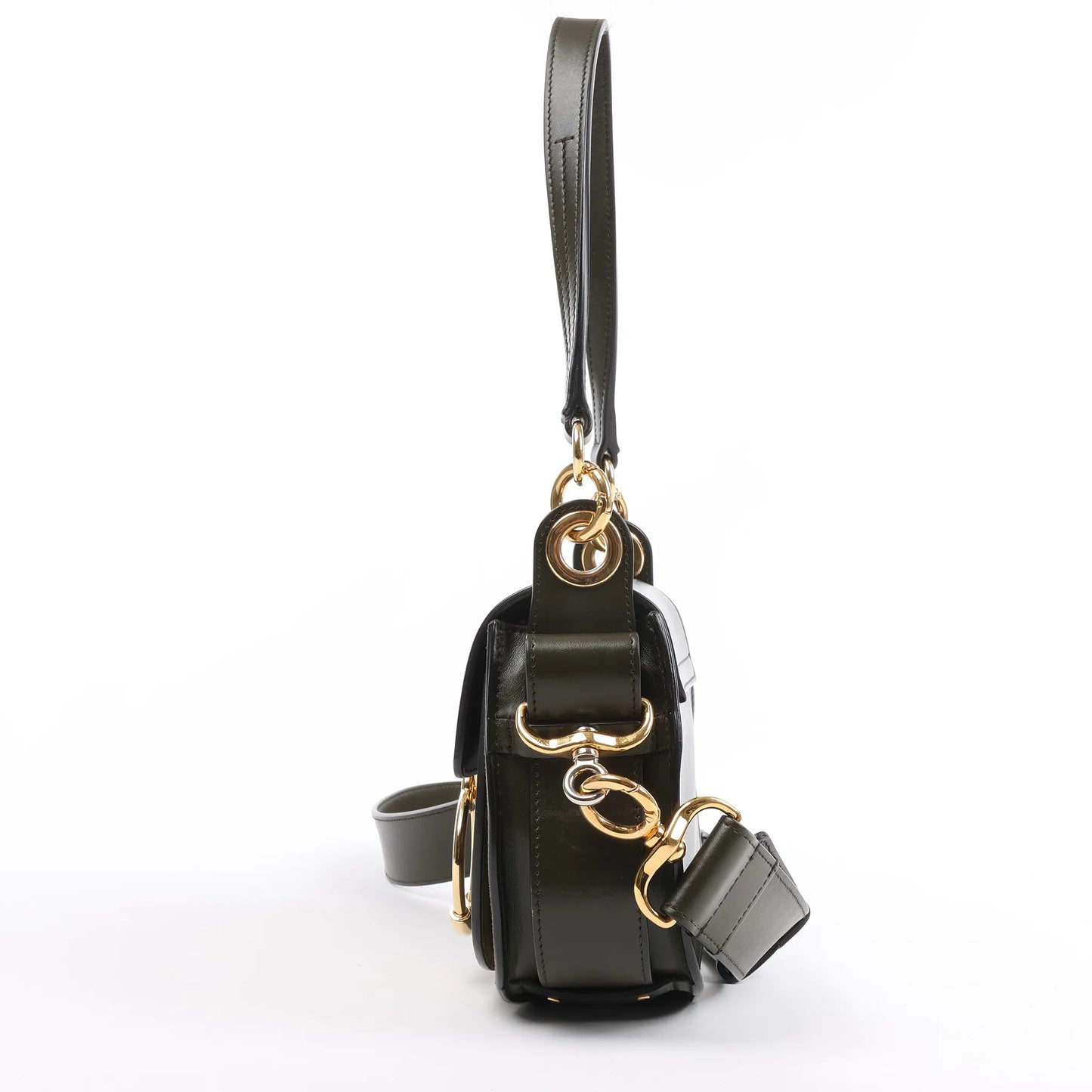 Chloe Tess Small Leather 2Way Handbag in Green