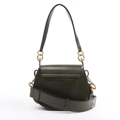 Chloe Tess Small Leather 2Way Handbag in Green