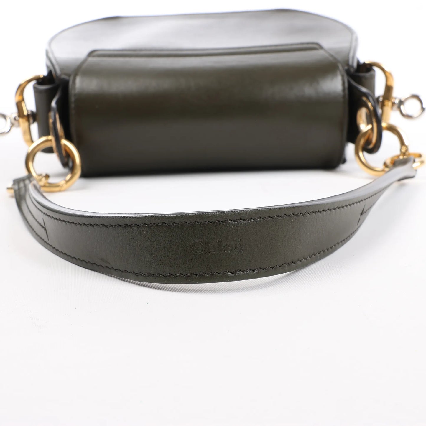 Chloe Tess Small Leather 2Way Handbag in Green