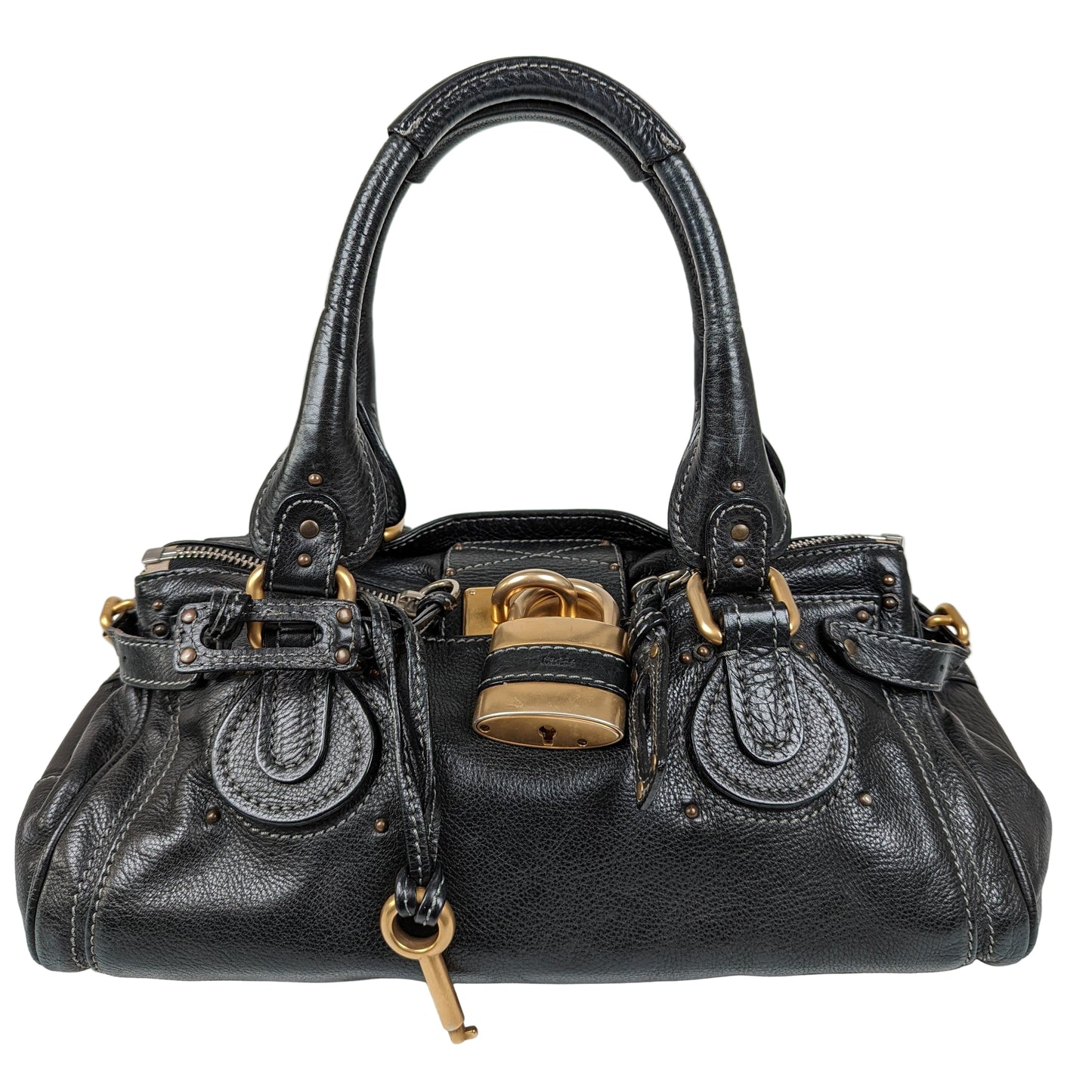Chloe Paddington Large Leather Handbag in Black