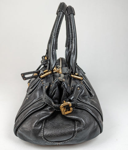 Chloe Paddington Large Leather Handbag in Black