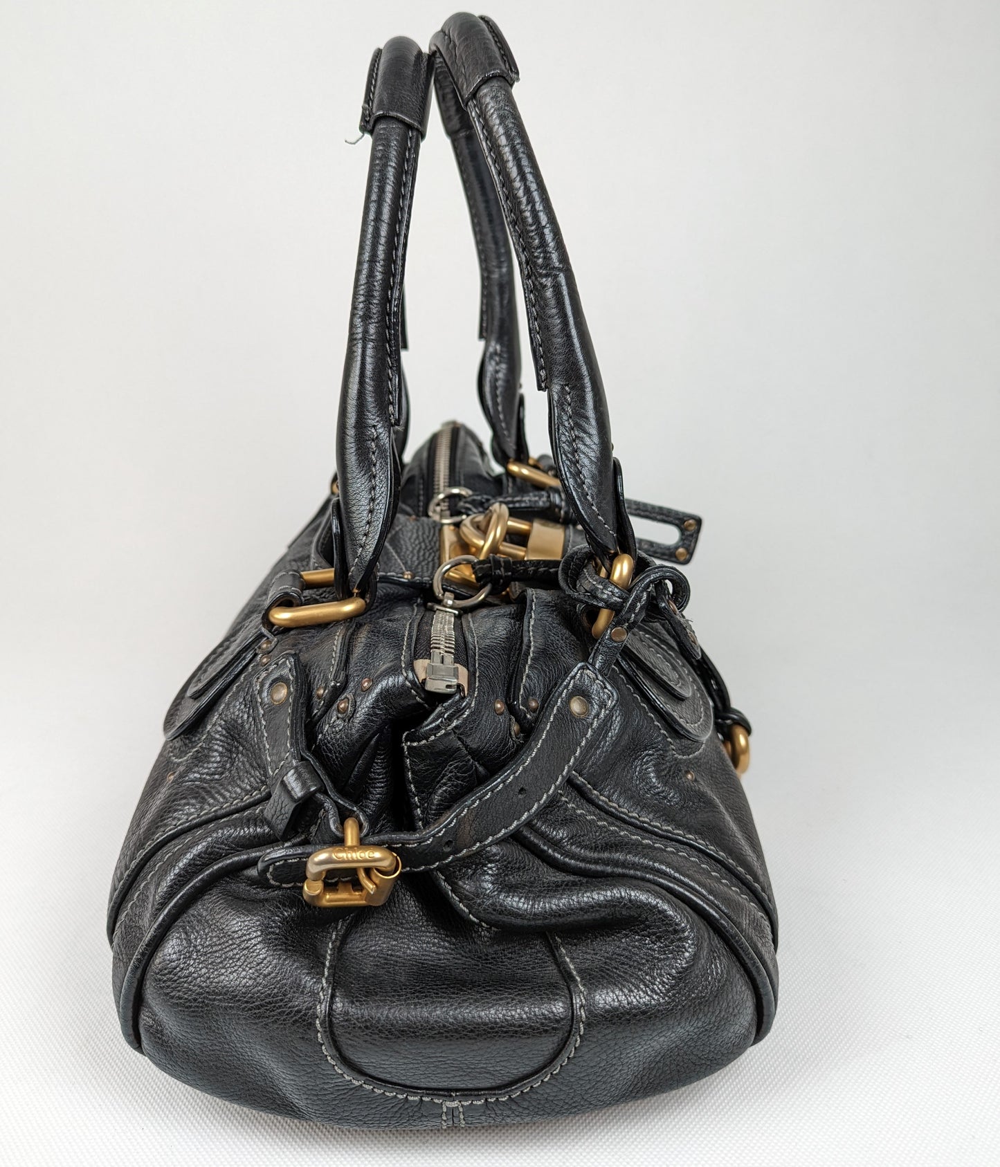 Chloe Paddington Large Leather Handbag in Black