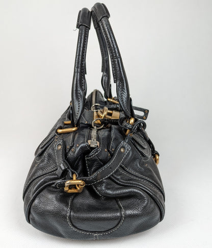 Chloe Paddington Large Leather Handbag in Black