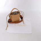 Chloe Roy Leather x Canvas 2Way Shoulder Bag in Beige