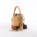 Chloe Roy Leather x Canvas 2Way Shoulder Bag in Beige