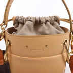 Chloe Roy Leather x Canvas 2Way Shoulder Bag in Beige