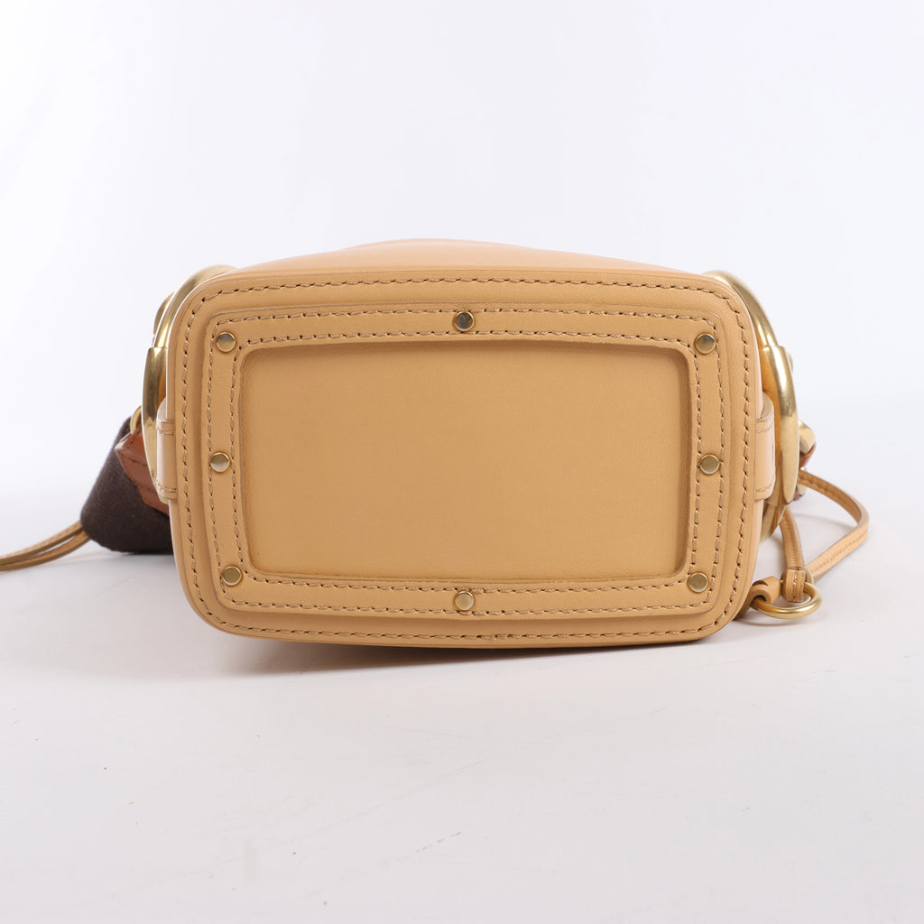 Chloe Roy Leather x Canvas 2Way Shoulder Bag in Beige