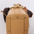 Chloe Roy Leather x Canvas 2Way Shoulder Bag in Beige