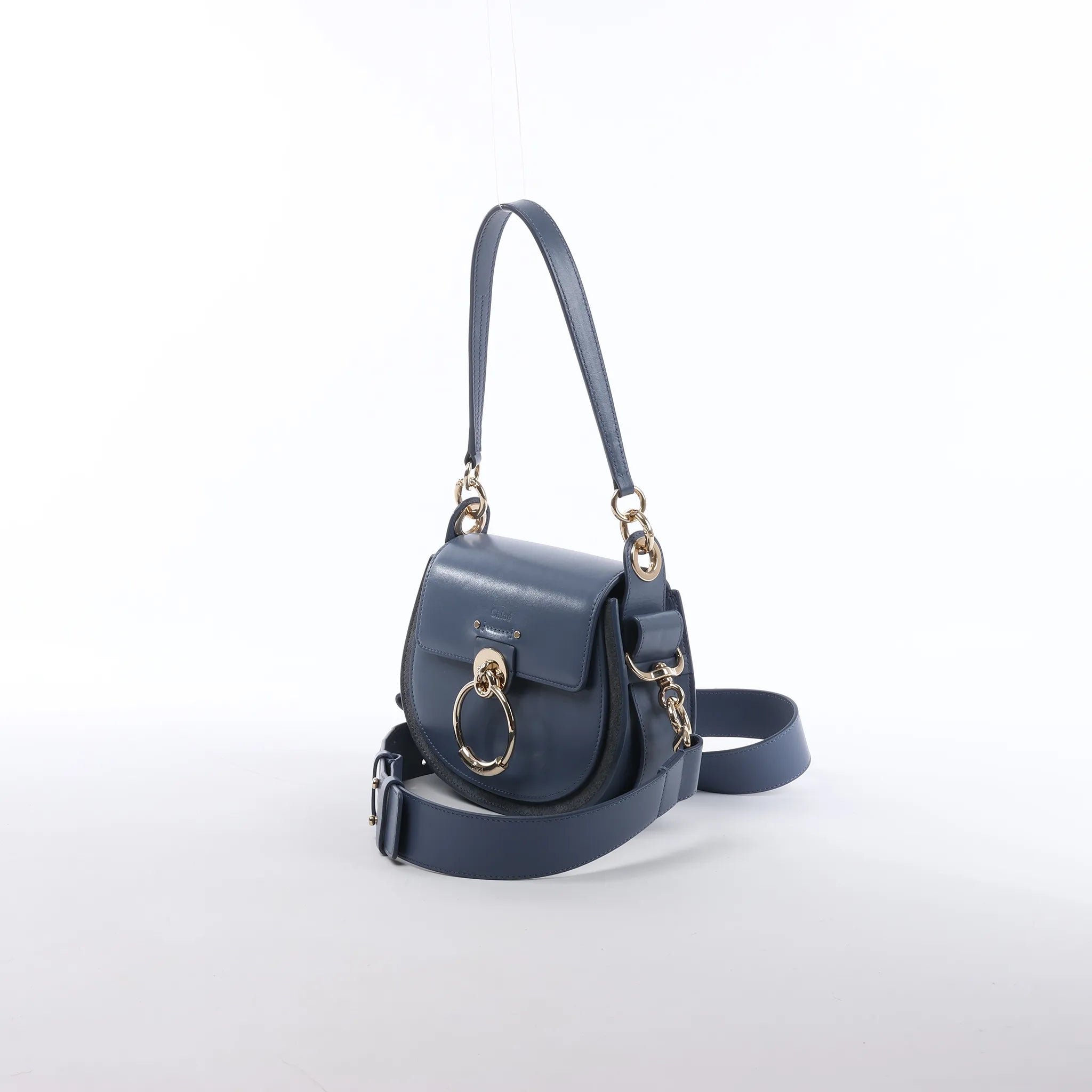 Chloe Tess Small Leather 2Way Shoulder Bag in Blue