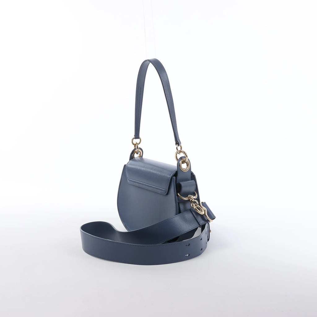 Chloe Tess Small Leather 2Way Shoulder Bag in Blue