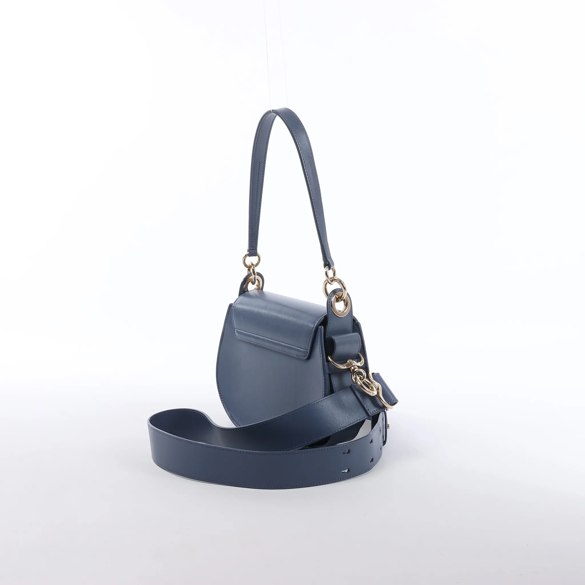 Chloe Tess Small Leather 2Way Shoulder Bag in Blue