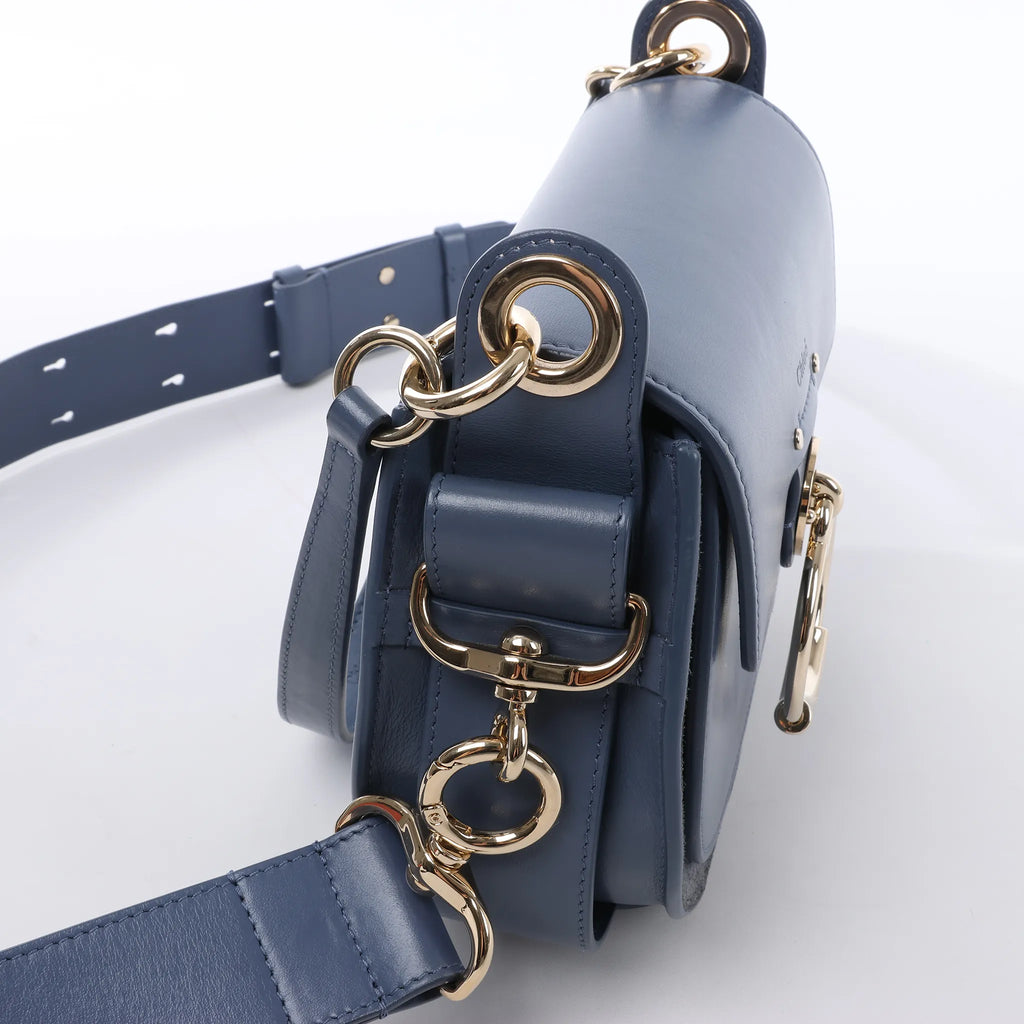 Chloe Tess Small Leather 2Way Shoulder Bag in Blue