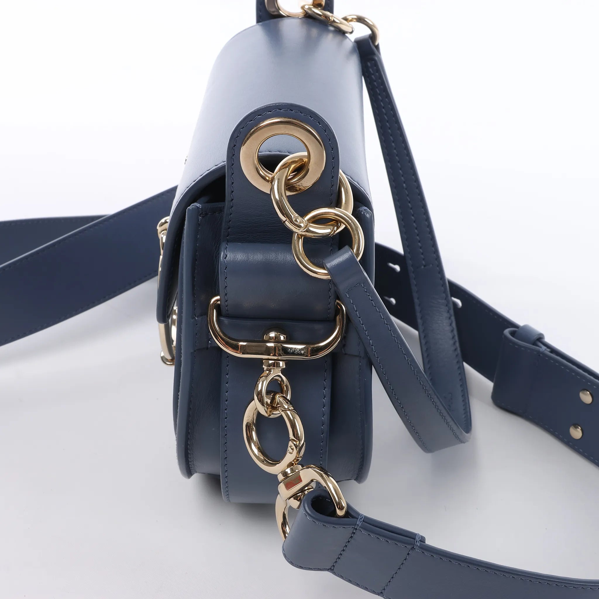 Chloe Tess Small Leather 2Way Shoulder Bag in Blue
