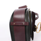 Chloe Tess Leather & Suede Shoulder bag in Green x Bordeaux