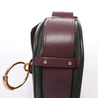 Chloe Tess Leather & Suede Shoulder bag in Green x Bordeaux