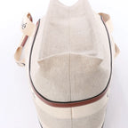 CHLOE Woody Large Canvas & Leather Tote Shoulder bag in Beige x Brown