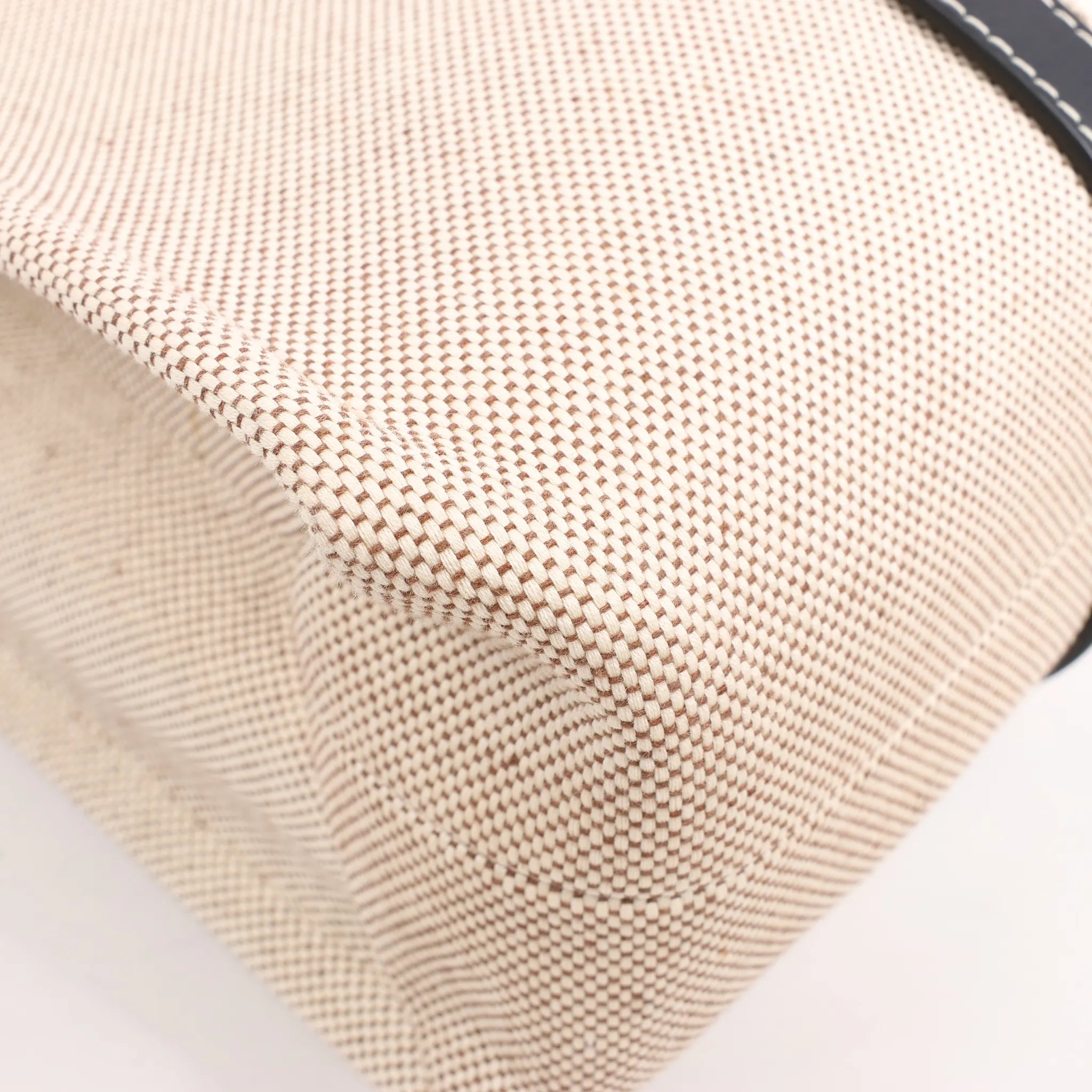 CHLOE Woody Large Canvas & Leather Tote Shoulder bag in Black x Beige