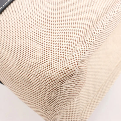 CHLOE Woody Large Canvas & Leather Tote Shoulder bag in Black x Beige