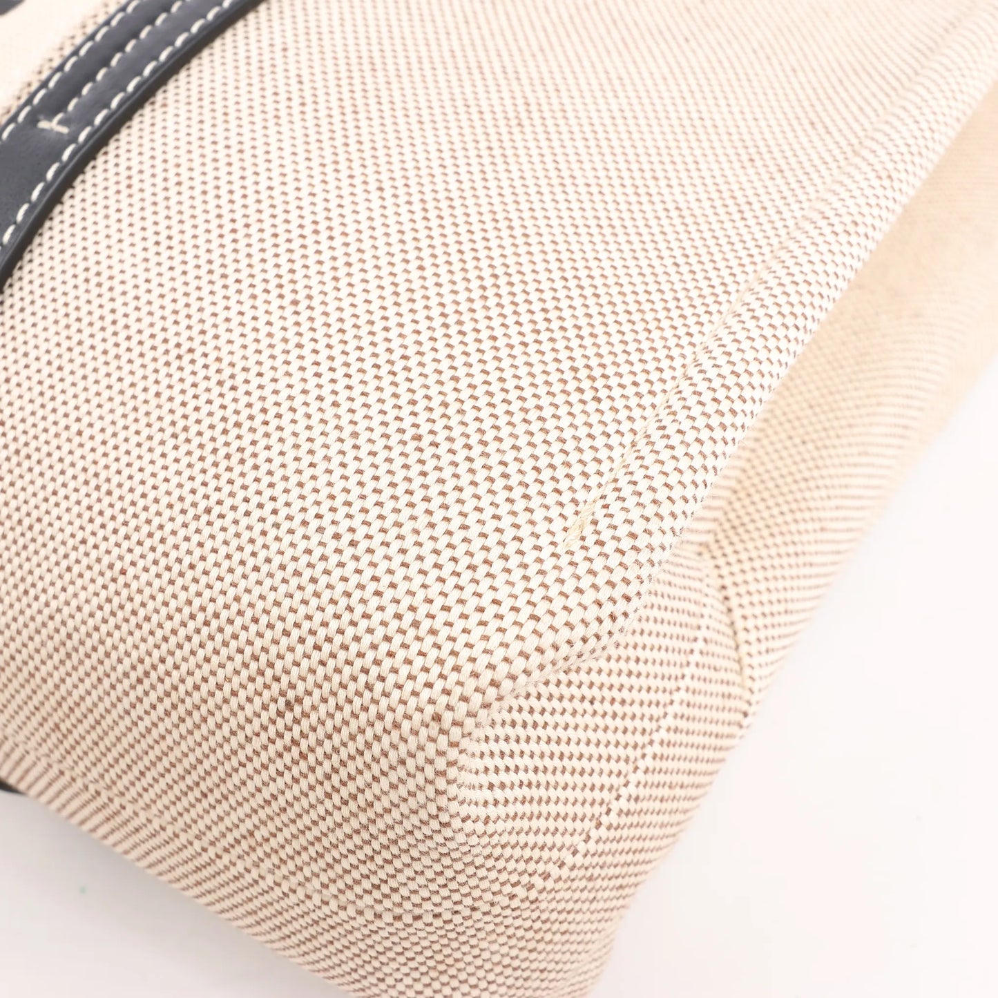 Grand sac fourre-tout en toile et cuir CHLOE Woody, noir et beige