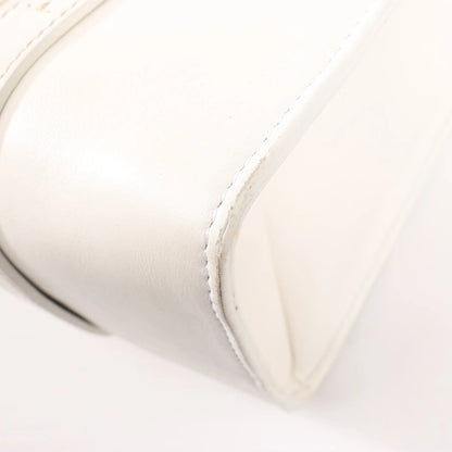 Chloé Woody Medium Leather Handbag in White