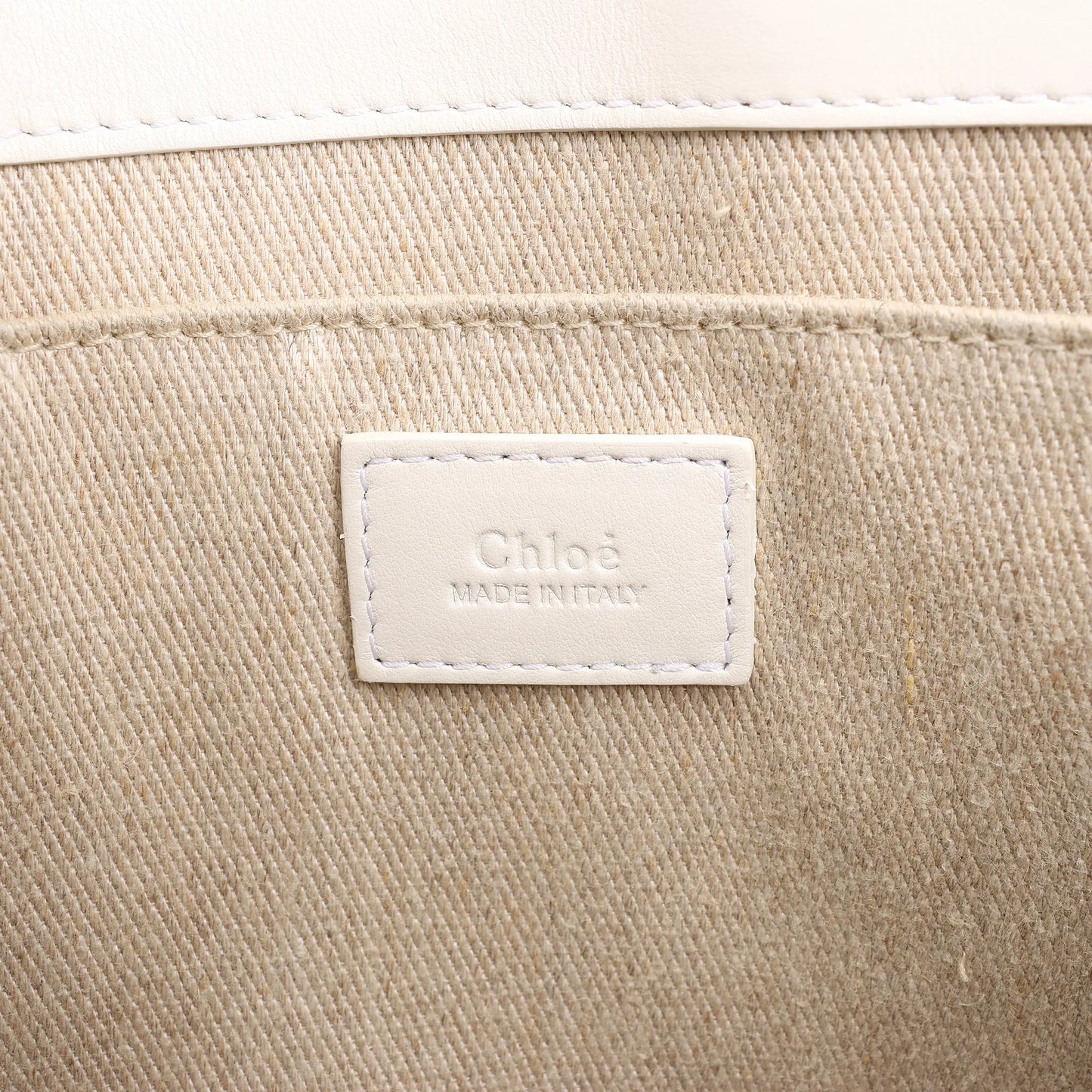 Chloé Woody Medium Leather Handbag in White