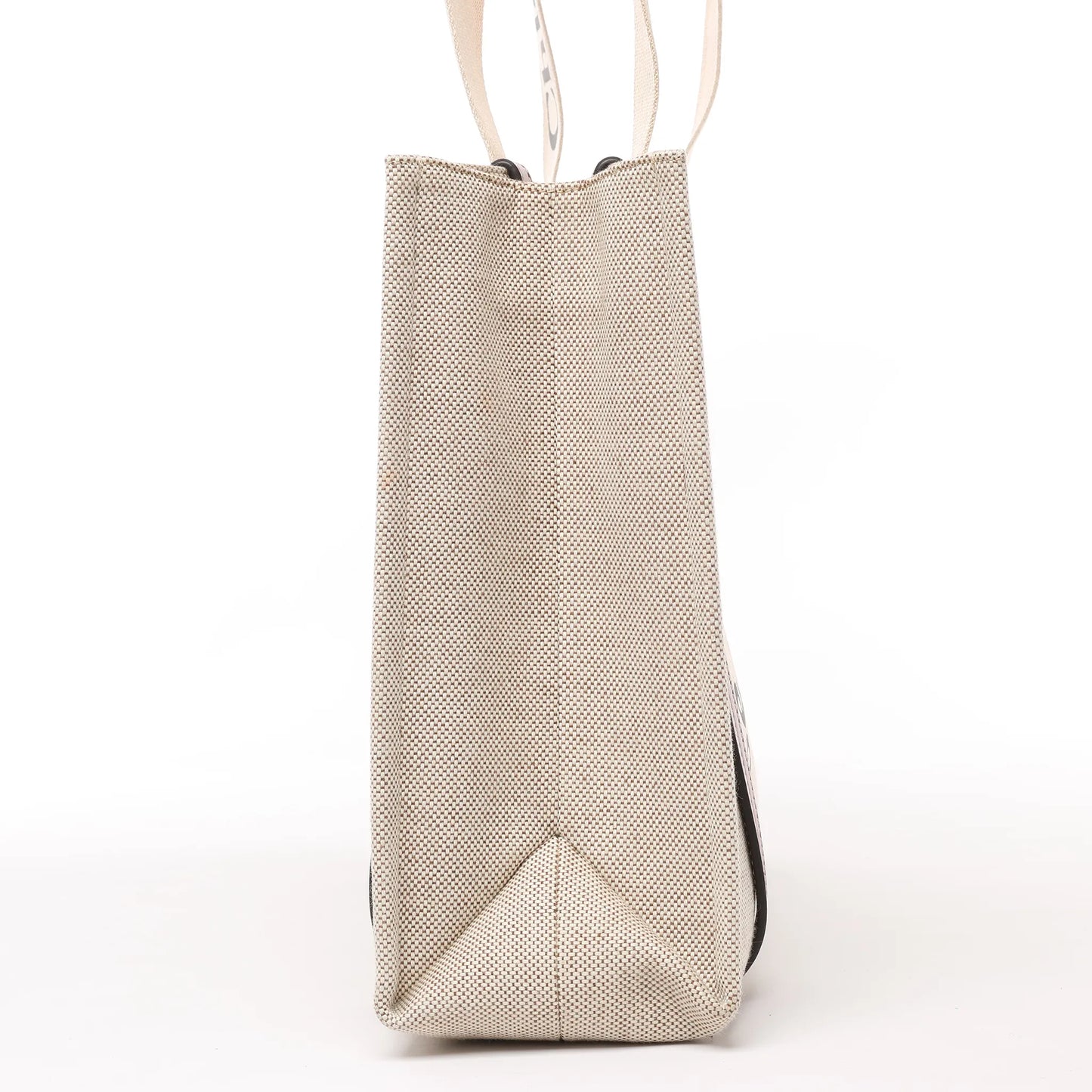CHLOE Woody Medium Canvas & Leather Tote Shoulder bag in Brown
