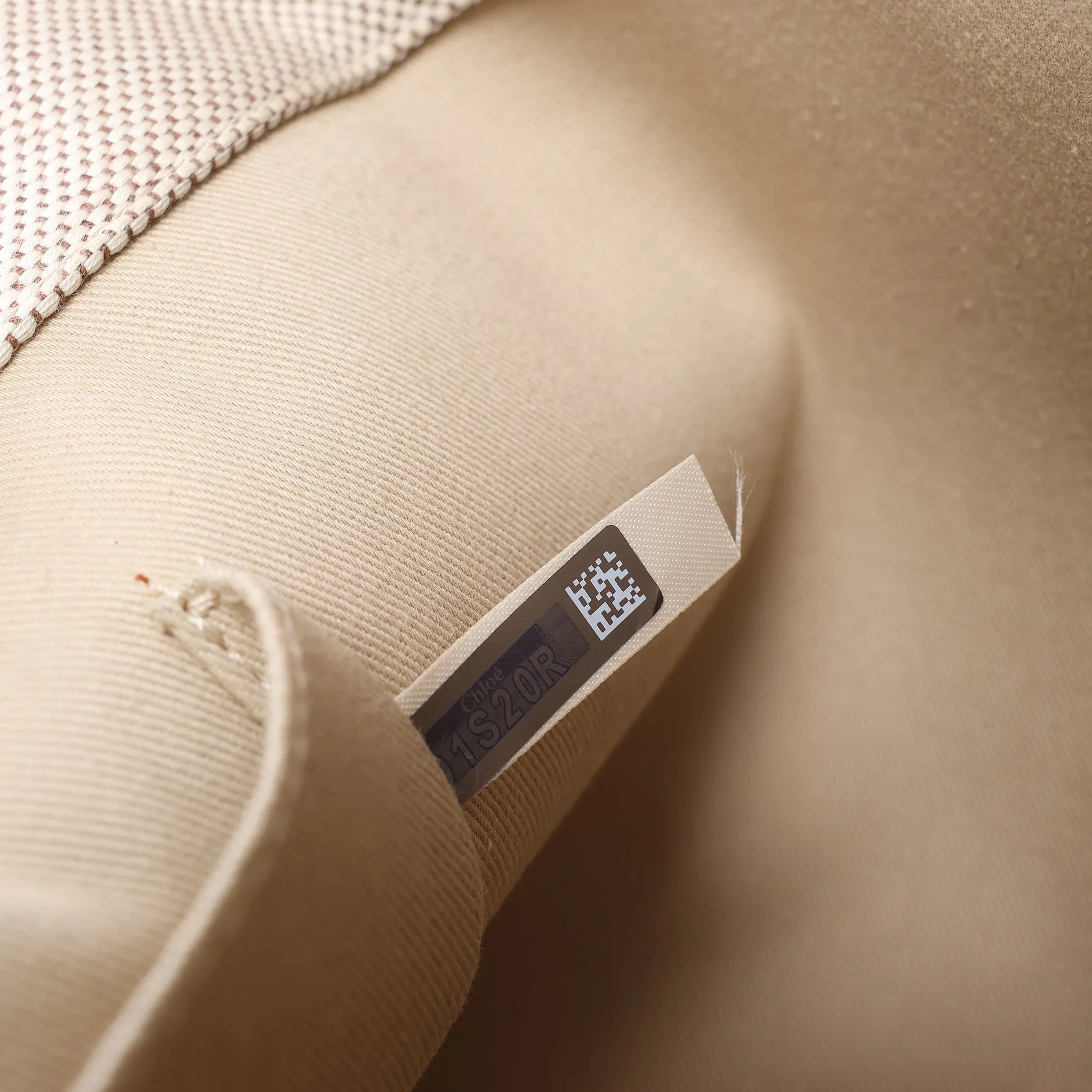 CHLOE Woody Medium Canvas x Leather Tote Shoulder bag in Beige x Brown
