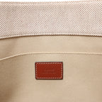 CHLOE Woody Medium Canvas x Leather Tote Shoulder bag in Beige x Brown