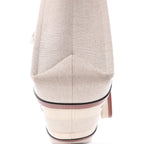 CHLOE Woody Medium Canvas x Leather Tote Shoulder bag in Beige x Brown