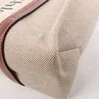 CHLOE Woody Medium Canvas & Leather Tote Shoulder bag in Brown