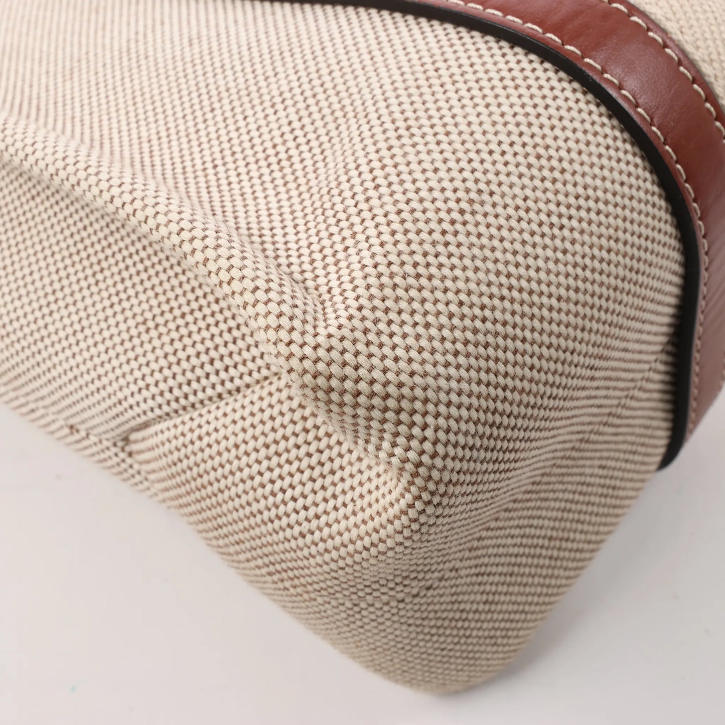 CHLOE Woody Medium Canvas & Leather Tote Shoulder bag in Brown