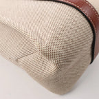 CHLOE Woody Medium Canvas & Leather Tote Shoulder bag in Brown