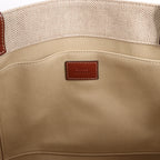 CHLOE Woody Medium Canvas & Leather Tote Shoulder bag in Brown