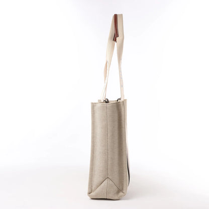 CHLOE Woody Medium Canvas & Leather Tote Shoulder bag in Brown