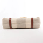 CHLOE Woody Medium Canvas & Leather Tote Shoulder bag in Brown